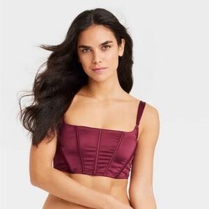 Burgundy Corset Bra